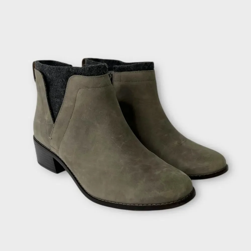 Vionic Joslyn Leather Ankle Boots Size 8
